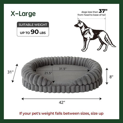 BALANCE Calming Dog Bed for Extra Large Dogs, 42 Inches Oval Washable XL Pet Bed - Image 5