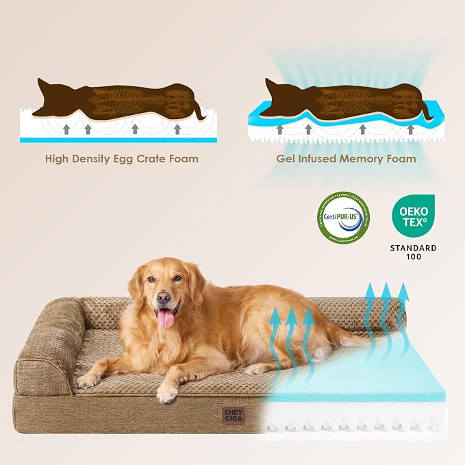 EHEYCIGA Orthopedic Dog Bed Medium Size Dogs, Memory Foam Dog Bed - Image 4