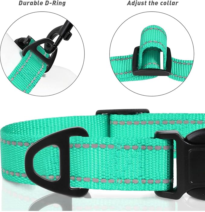 TagME Reflective Nylon Dog Collars, Adjustable Classic Pet Collar - Image 3
