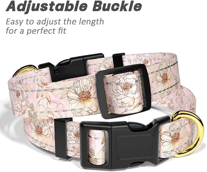 Reflective Dog Collar for Small Dogs, Cute Flower Theme Adjustable Heavy-Duty - Image 6