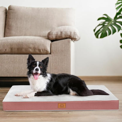 Orthopedic Dog Bed for Medium Dogs, Waterproof Deluxe Plush Dog Crate Bed by SUNHEIR
