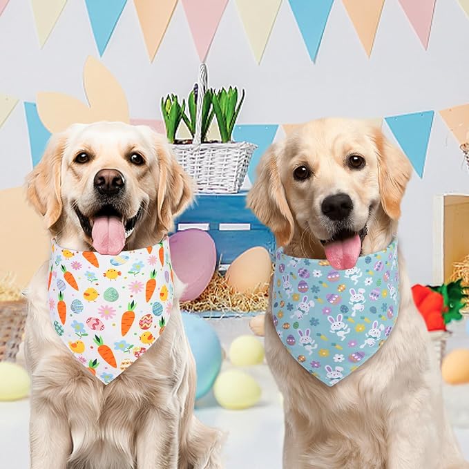 Easter Dog Bandana XLarge 2PCS, Colorful Scarf - Image 4