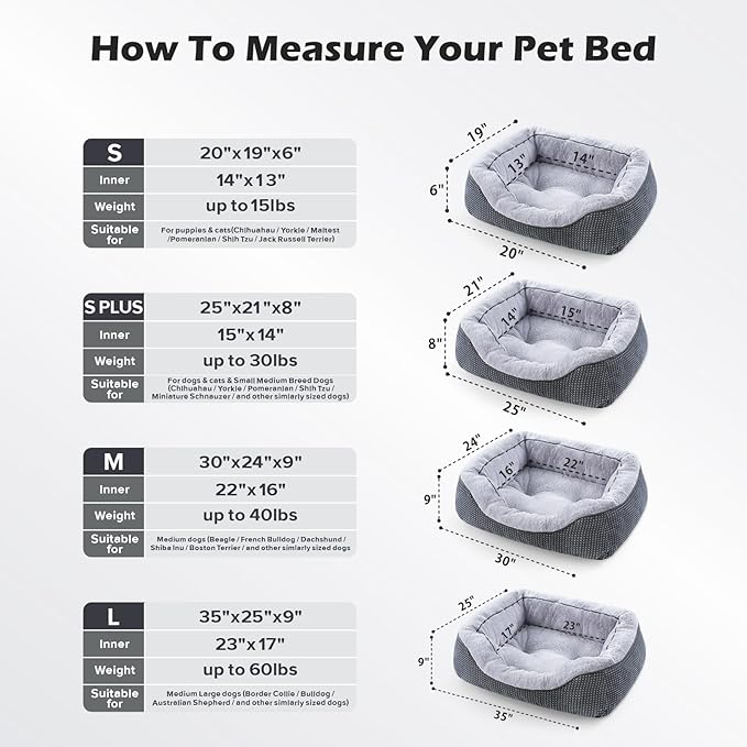 INVENHO Small Dog Bed Orthopedic Warming Soft Calming Sleeping Durable - Image 5