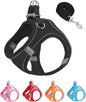 XS Black Soft Mesh Dog Harness and Leash Set, No Escape Puppy Harnesses by Unknown