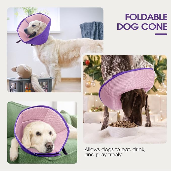 Dog Cone for Large Dogs After Surgery, Adjustable Soft Recovery Cone Collar for - Image 6