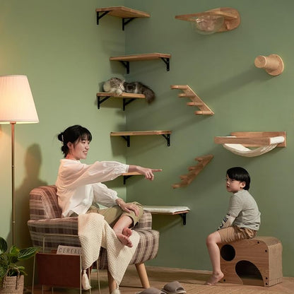 FUKUMARU Cat Wall Shelves, 17 x 10 Inch Cat Walls Furniture - Image 9