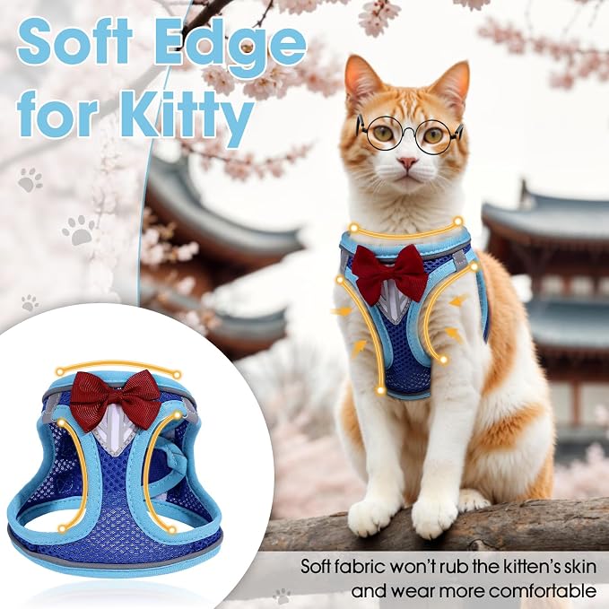 Cat Vest Harness and Leash Set for Walking Escape Proof, Adjustable Kitten - Image 7