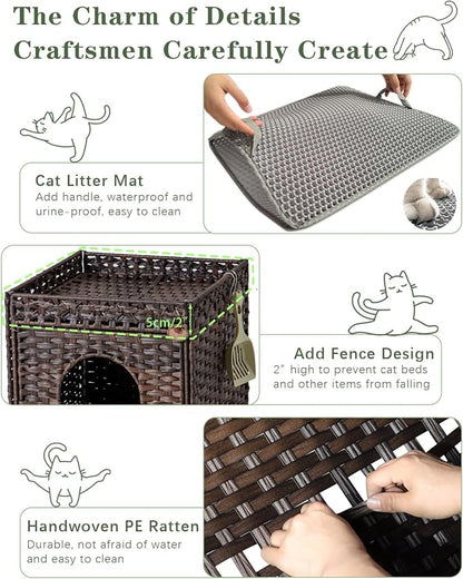 Cat Litter Box Enclosure Furniture, Hidden Litter Box - Image 3