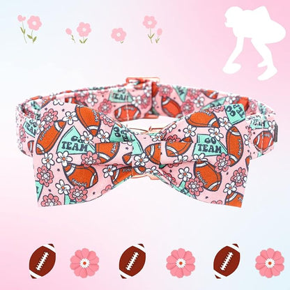 Dog Collar - Rugby with Bow Cute Pet Collar - Image 3