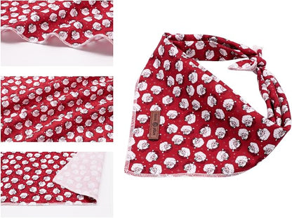 Lionet Paws Christmas Dog Bandana Washable Cotton Handkerchief Scarf Triangle - Image 4
