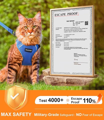 Halypet Cat Harness and Leash Set Escape Proof Soft Adjustable Cat Leash - Image 2