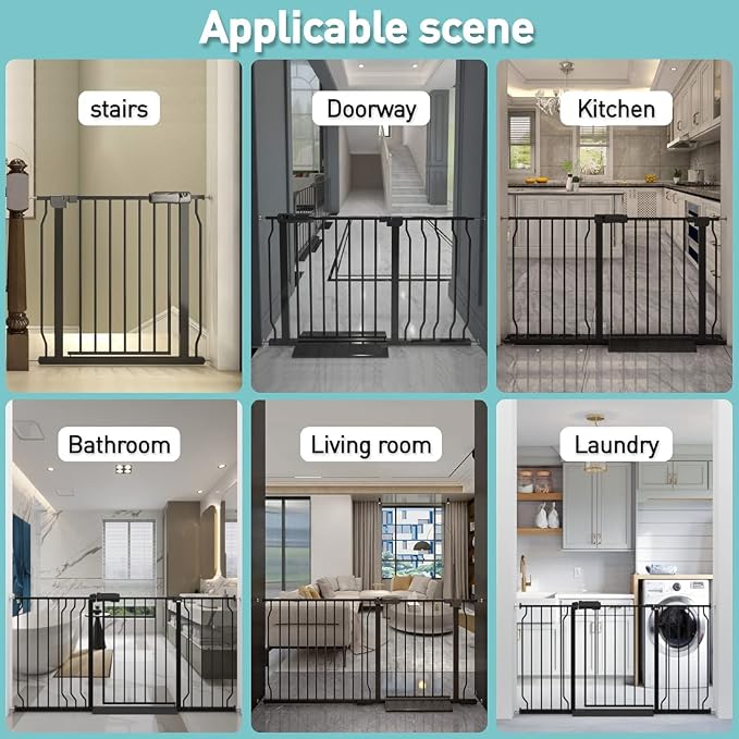WAOWAO Baby Gate 71.65-76.38" Extra Wide Pressure Mounted Walk Through Swing - Image 5