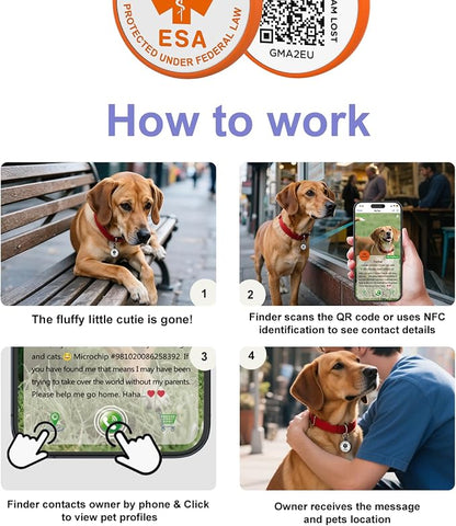 ESA Dog Tag, QR Code Dog Tag, Modifiable Free Pet Online Profile, Scannable QR - Image 5