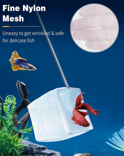 Pawfly 4 Inch Aquarium Soft Square Fine Shrimp Net, Tiny Fish Tank Net - Image 5