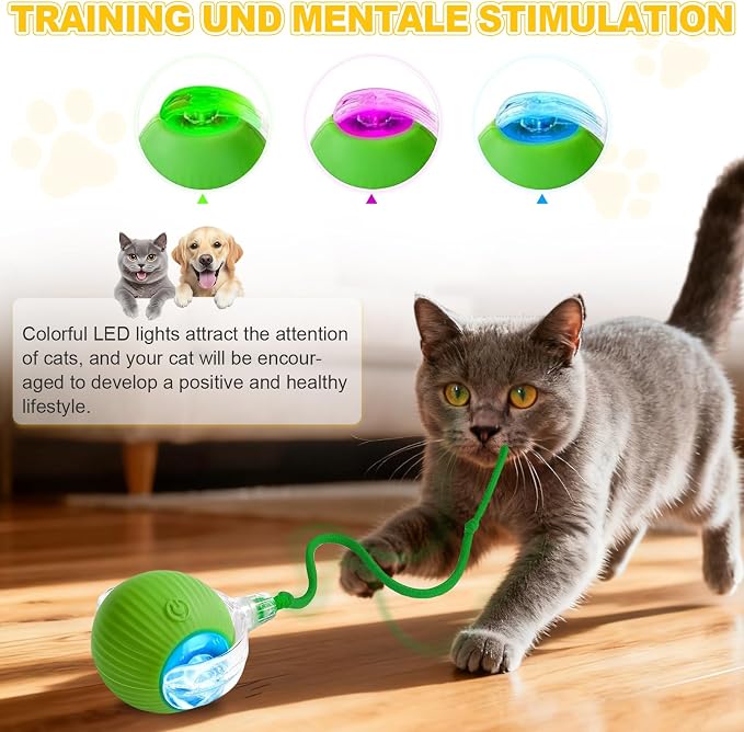 Interactive Cat Toys Ball for Indoor Cats＆Dogs, Automatic Cat Toy 360° - Image 3