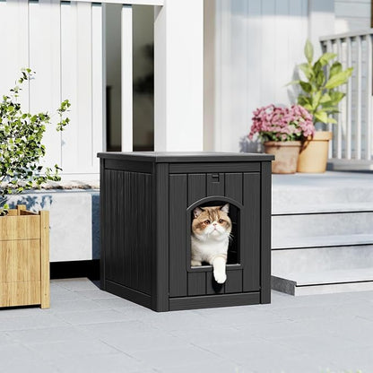 Litter Box Enclosure, Waterproof & Weatherproof Plastic Cat House - Image 5