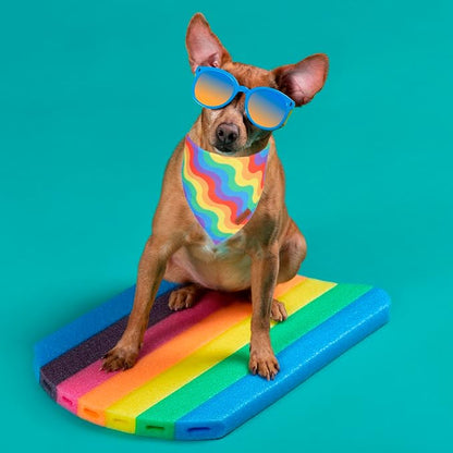 PTDECOR Rainbow Dog Bandanas Pride Day Dog Scarf Reversible Triangle LGBT+ - Image 3
