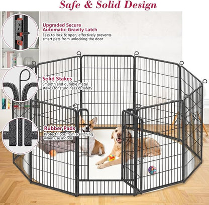 Dog Playpen Outdoor, 40 inch 10 Panels Heavy Duty Dog Fence - Image 4