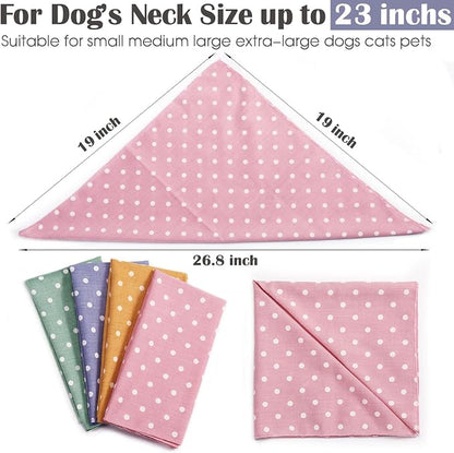 4PCS Spring Dog Bandanas Cat Birthday Cute Soft Cotton Puppy Scarfs Washable - Image 6