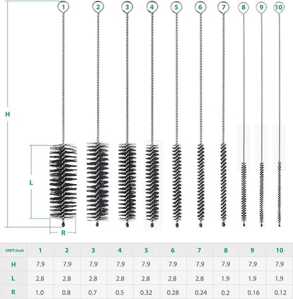 CiaraQ Bottle Cleaning Brushes, 8 Inch Nylon Tube Brush Set, Cleaner - Image 3