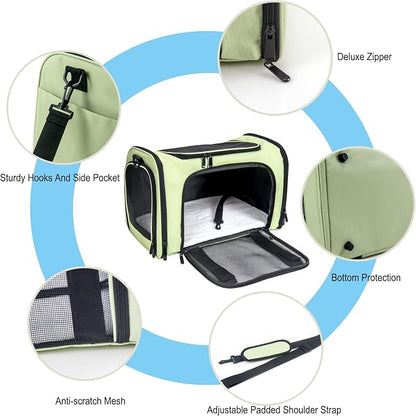 Soft Sided Carrier for Small Medium Cats Dogs, Removable Pad Collapsible Travel - Image 3