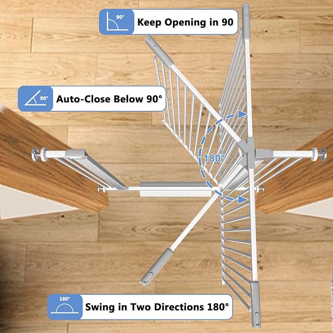 60.2"-65.7" Baby Gates Extra Wide, 40.5" Tall Dog Gate Indoor, Walk Through Pet - Image 3