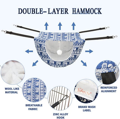 JSPYFITS Cat Cage Hammock with Ball, Double Layer Hanging Adjustable Soft Pet - Image 4