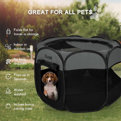 Portable Dog Playpen for Medium Dogs, Collapsible Pet Cat Kitten Puppy Playpen - Image 4