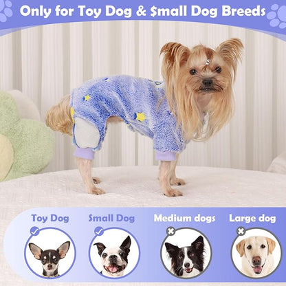 Dog Pajamas Pjs Small, Fall Winter Fleece Sweater Cute Extra Small Puppy - Image 4