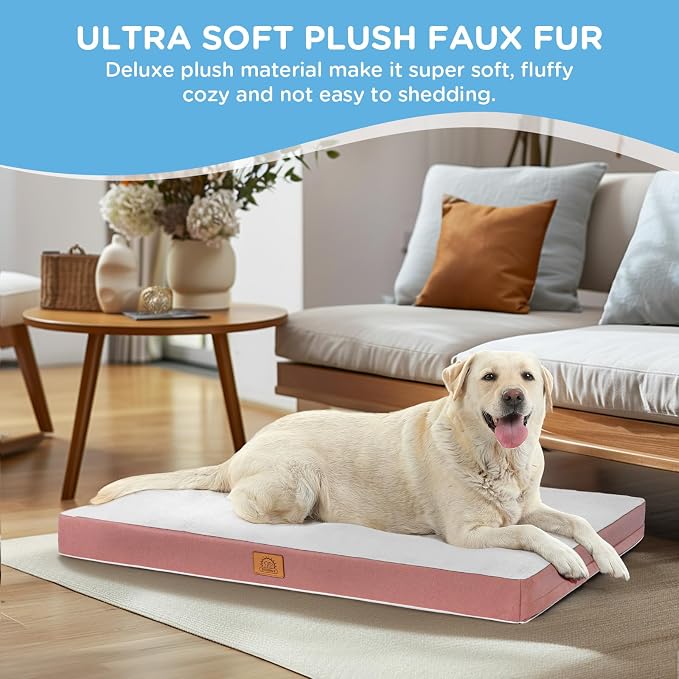 Orthopedic Dog Bed for Medium Dogs, Waterproof Deluxe Plush Dog Crate Bed - Image 4