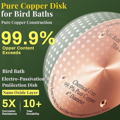 2 Pcs Bird Bath Copper Disk, 0.6mm Thick Reinforced 99.99% Pure Copper Birdbath - Image 3