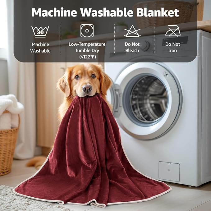 LOOBANI Waterproof Blanket for Bed: Reversible Soft Flannel Twin Bed Blanket - Image 9