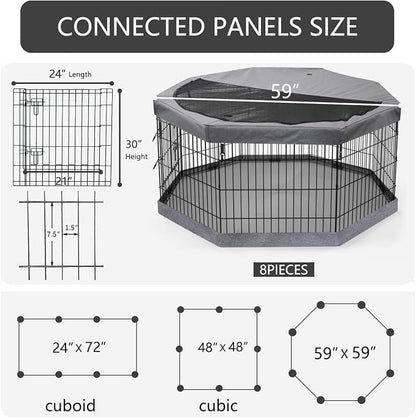 PETIME Foldable Metal Dog Exercise Pen/Pet Puppy Playpen Kennels Yard Fence - Image 3