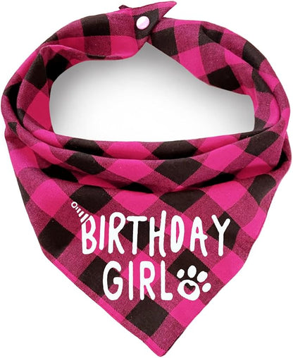 Birthday Plaid Dog Bandana by ZIRVYIR