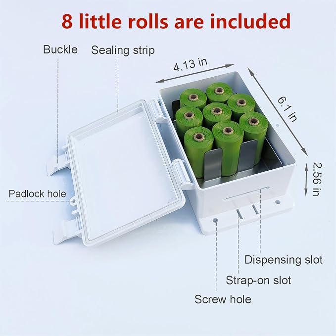 Dog Poop Bag Holder Outdoor Wall Mounted Doggie Poop Bags Storage Dispenser - Image 5