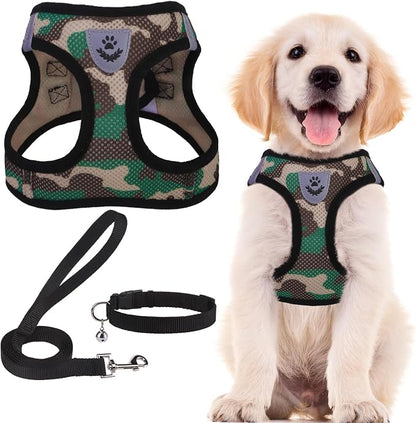 PUPTECK Adjustable Dog Harness Collar and Leash Set Step in No Pull Pet Harness by PUPTECK