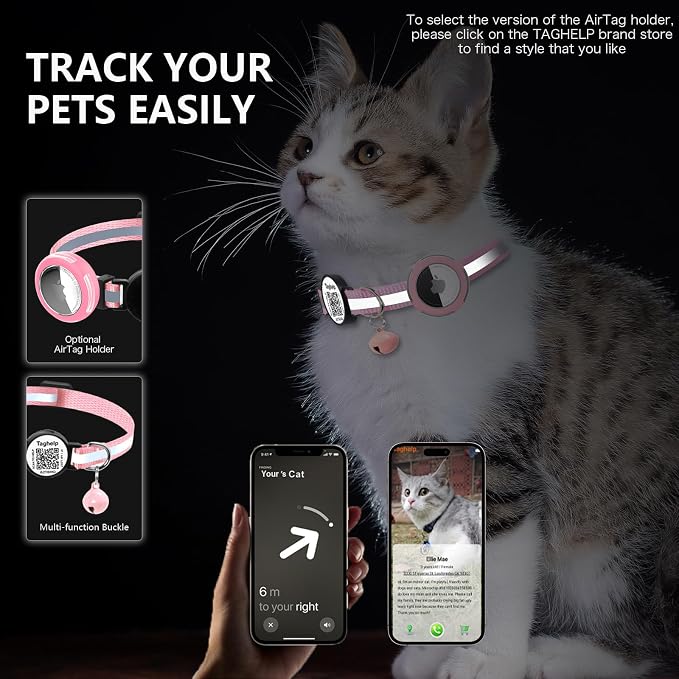 2 Pack QR Code Cat Collar for Lost Cat Recovery, Breakaway Reflective Collar - Image 6