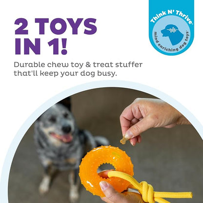 Outward Hound Gummiez Peach Ring 2-in-1 Dental Dog Chew Toy and Treat Stuffer - Image 2