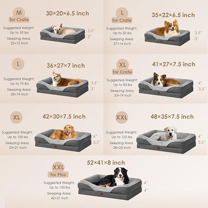 EHEYCIGA Orthopedic Dog Bed for Medium Dog, Waterproof Liner & Washable - Image 5