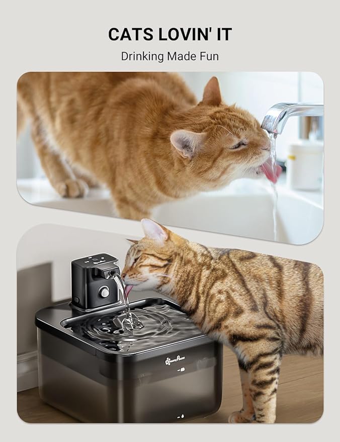 DownyPaws Battery Operated Cat Water Fountain, 84oz/2.5L Fursink Wireless Cat - Image 5