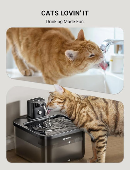 DownyPaws Cat Water Fountain Cordless, 84oz/2.5L Fursink Wireless Pet Water - Image 5