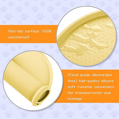 100% Waterproof 0.5" Raised Edge BPA Free Silicone Dog Food Mat, Pet Cat - Image 3