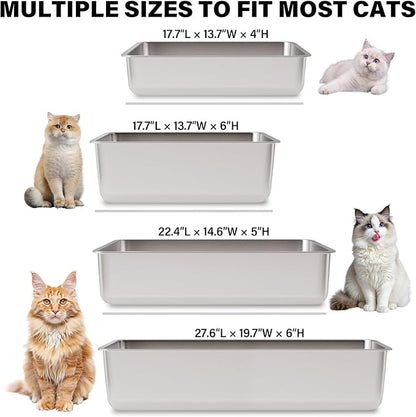 Stainless Steel Litter Box, Extra Large Metal Litterbox - Image 6