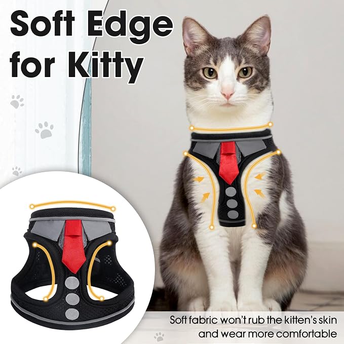 Cat Harness and Leash Set for Walking Escape Proof, Soft Adjustable Kitten - Image 6
