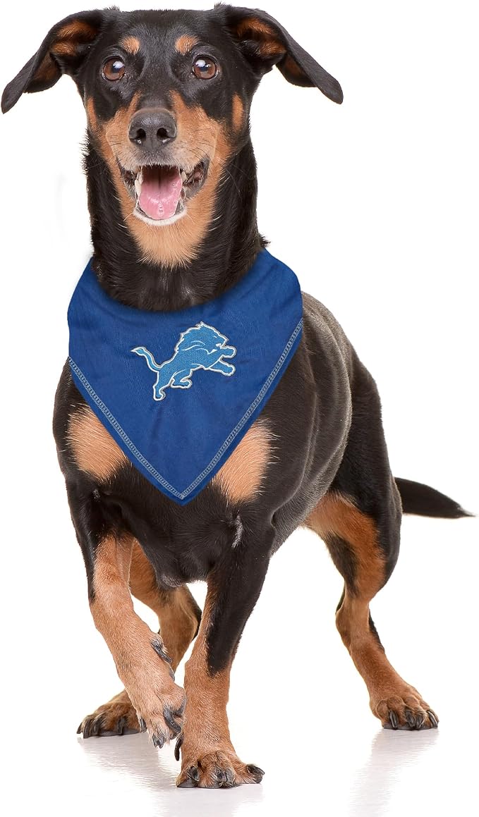 Pets First NFL Detroit Lions TIE Bandana, Large/X-Large. Dog Bandana Scarf Bib - Image 3