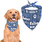Personalized Dog Bandanas Custom Neckwear Name Button Anti-loosening Dog Scarf by Unknown