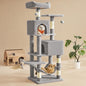Feandrea Cat Tree, 59.5-Inch Tall Cat Tower, Plush Multi-Level Condo by FeandreabySONGMICSHOME