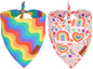 PTDECOR Rainbow Dog Bandanas Pride Day Dog Scarf Reversible Triangle LGBT+ by PTDECOR
