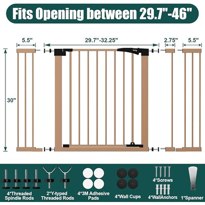 keny 29.7"-46" Baby Gate for Stairs, Auto Close Dog Gates for Doorways - Image 6