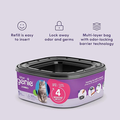 Litter Genie Refill Bags | Jumbo 1-Pack, 28 total ft | Up to 4 Months of Supply - Image 6